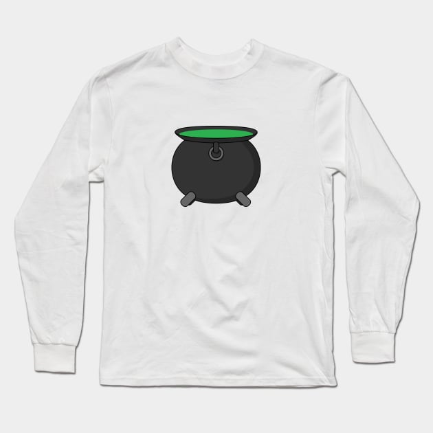 Witch Cauldron Long Sleeve T-Shirt by BirdAtWork